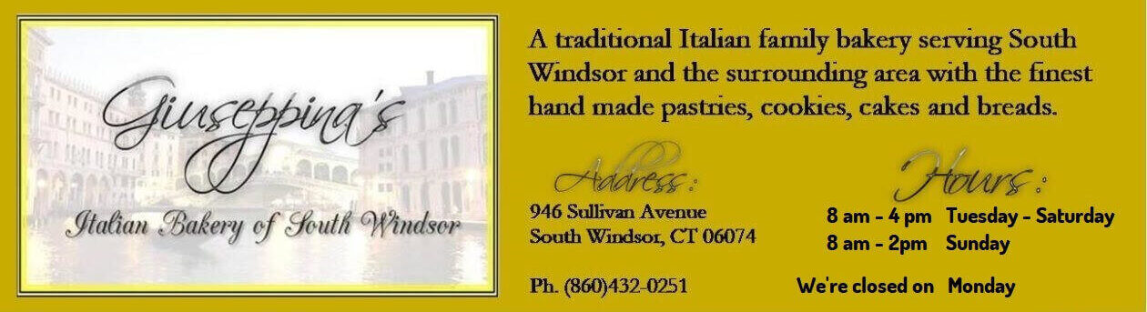 Giuseppina's Italian Bakery – South Windsor CT – Cakes, Pastries, Cookies, Breads & More